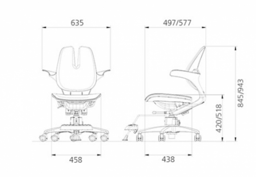 Кресло Duorest Duokids Rabbit RA-070MDSF, Цвет: голубой - 4